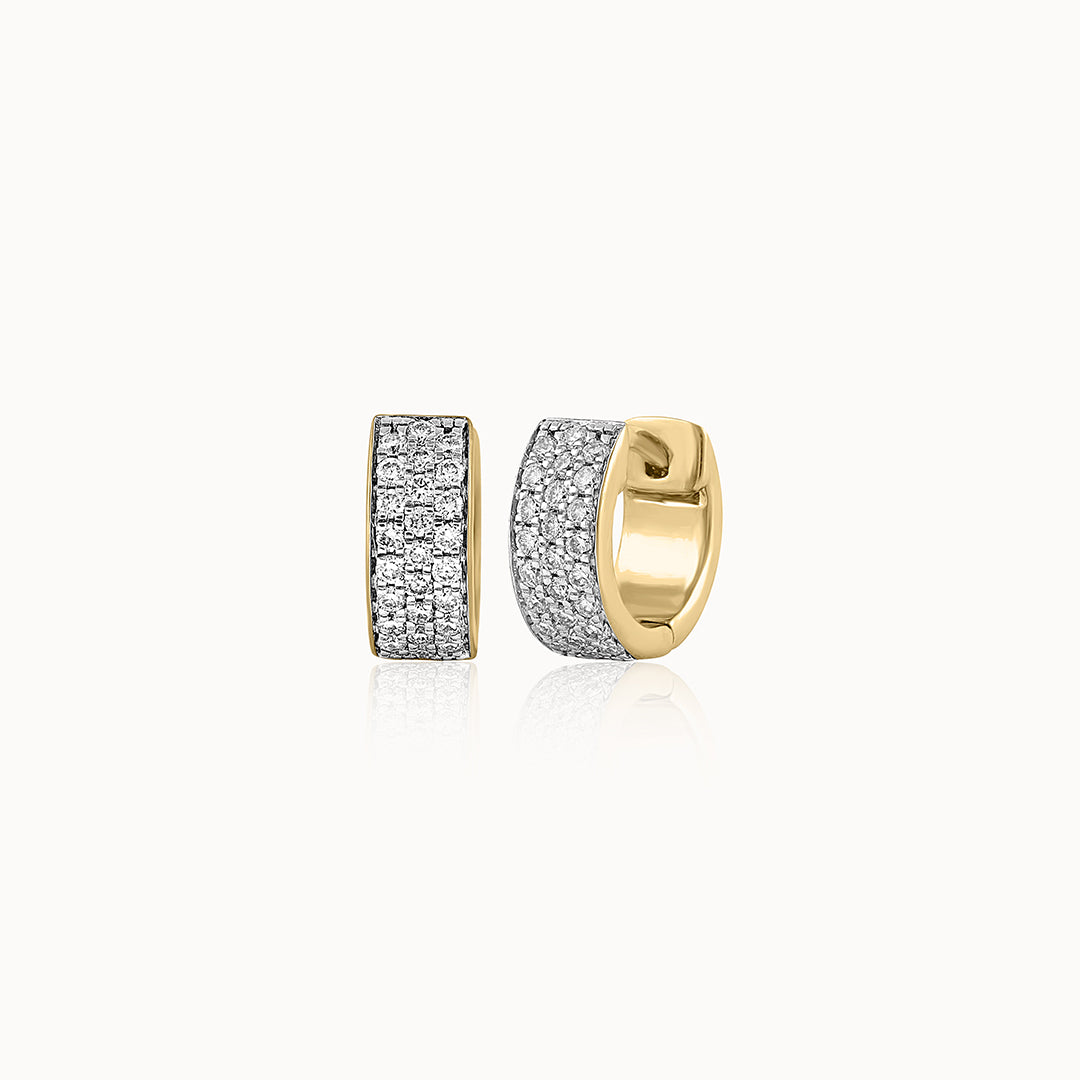 Bold Mini Diamond Hoops, 14K Gold Vermeil, 3/8 ct Lab Grown Diamond-3