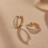 Baguette Diamond Hoops