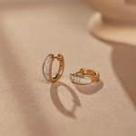 Baguette Diamond Hoops, 14K Solid Gold, 3/4 ct Lab Grown Diamond-1