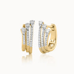 Trio Diamond Hoops, 14K Solid Gold, 1/2 ct Lab Grown Diamond-3