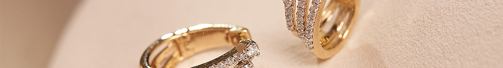 Trio Diamond Hoops, 14K Solid Gold, 1/2 ct Lab Grown Diamond-1
