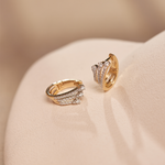 Trio Diamond Hoops, 14K Solid Gold, 1/2 ct Lab Grown Diamond-1