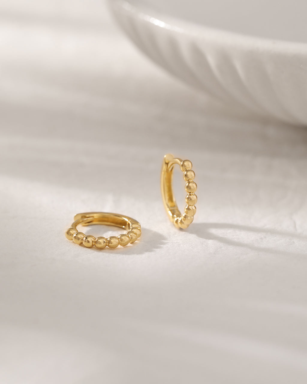 Beaded Hoops, 14K Gold Vermeil-4