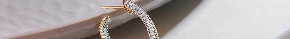 Twisted Baguette Diamond Hoops, 14K Gold Vermeil, 3/8 ct Lab Grown Diamond-1