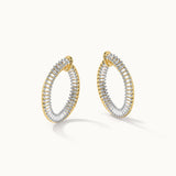 Twisted Baguette Diamond Hoops, 14K Gold Vermeil, 3/8 ct Lab Grown Diamond-3