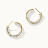 Twisted Baguette Diamond Hoops, 14K Gold Vermeil, 3/8 ct Lab Grown Diamond-7