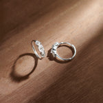 Trio Solitaire Hoop Earrings, Sterling Silver,1 ct Lab Grown Diamond-1