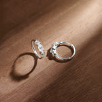 Trio Solitaire Hoop Earrings, 14K Solid Gold,1 ct Lab Grown Diamond-1