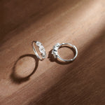 Trio Solitaire Hoop Earrings, Sterling Silver,1 ct Lab Grown Diamond-1