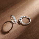 Trio Solitaire Hoop Earrings, 14K Solid Gold,1 ct Lab Grown Diamond-6