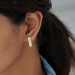 Diamond Bar Hoops, 14K Gold Vermeil, 1/3 ct Lab Grown Diamond-5