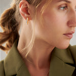 Diamond Bar Hoops, 14K Gold Vermeil, 1/3 ct Lab Grown Diamond-2