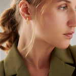 Diamond Bar Hoops, 14K Solid Gold, 1/3 ct Lab Grown Diamond-2