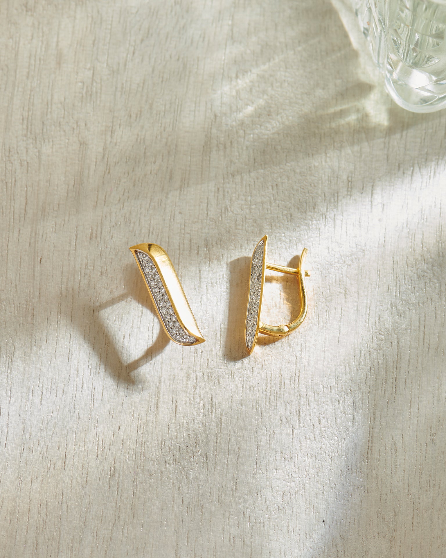 Diamond Bar Hoops, 14K Gold Vermeil, 1/3 ct Lab Grown Diamond-7