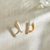 Diamond Bar Hoops, 14K Gold Vermeil, 1/3 ct Lab Grown Diamond-7