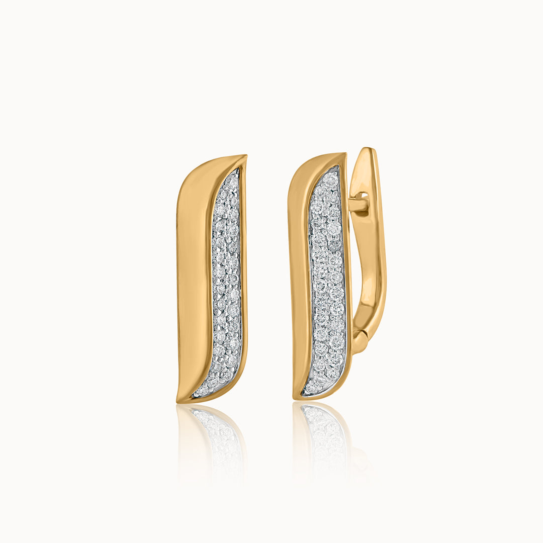 Diamond Bar Hoops, 14K Gold Vermeil, 1/3 ct Lab Grown Diamond-3