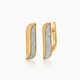 Diamond Bar Hoops, 14K Solid Gold, 1/3 ct Lab Grown Diamond-3