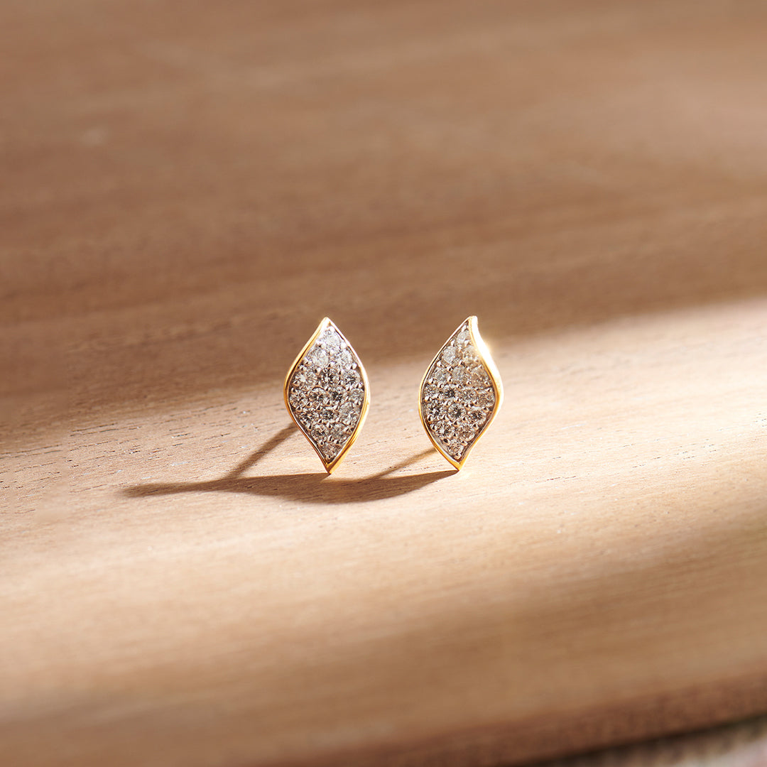 Bloom Diamond Stud, 14K Solid Gold, 1/2 ct Lab Grown Diamond-1