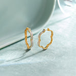 Minimal Floral Hoops, 14K Gold Vermeil, 1/3 ct Lab Grown Diamond-1