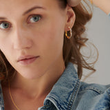 Minimal Floral Hoops, 14K Gold Vermeil, 1/3 ct Lab Grown Diamond-4
