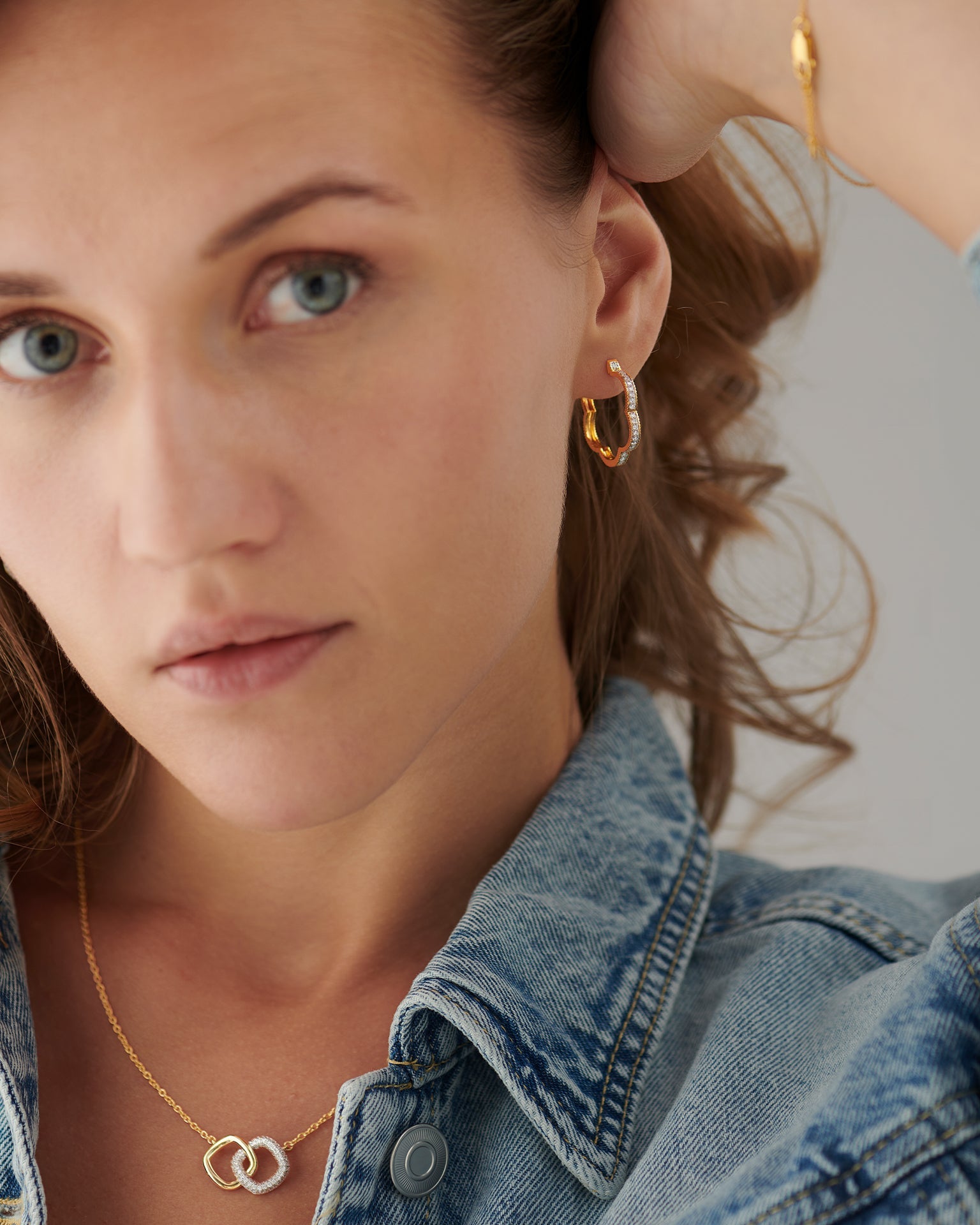 Minimal Floral Hoops, 14K Solid Gold, 1/3 ct Lab Grown Diamond-4