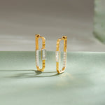 Duo Shine Hoops, 14K Gold Vermeil, 1/2 ct Lab Grown Diamond-1
