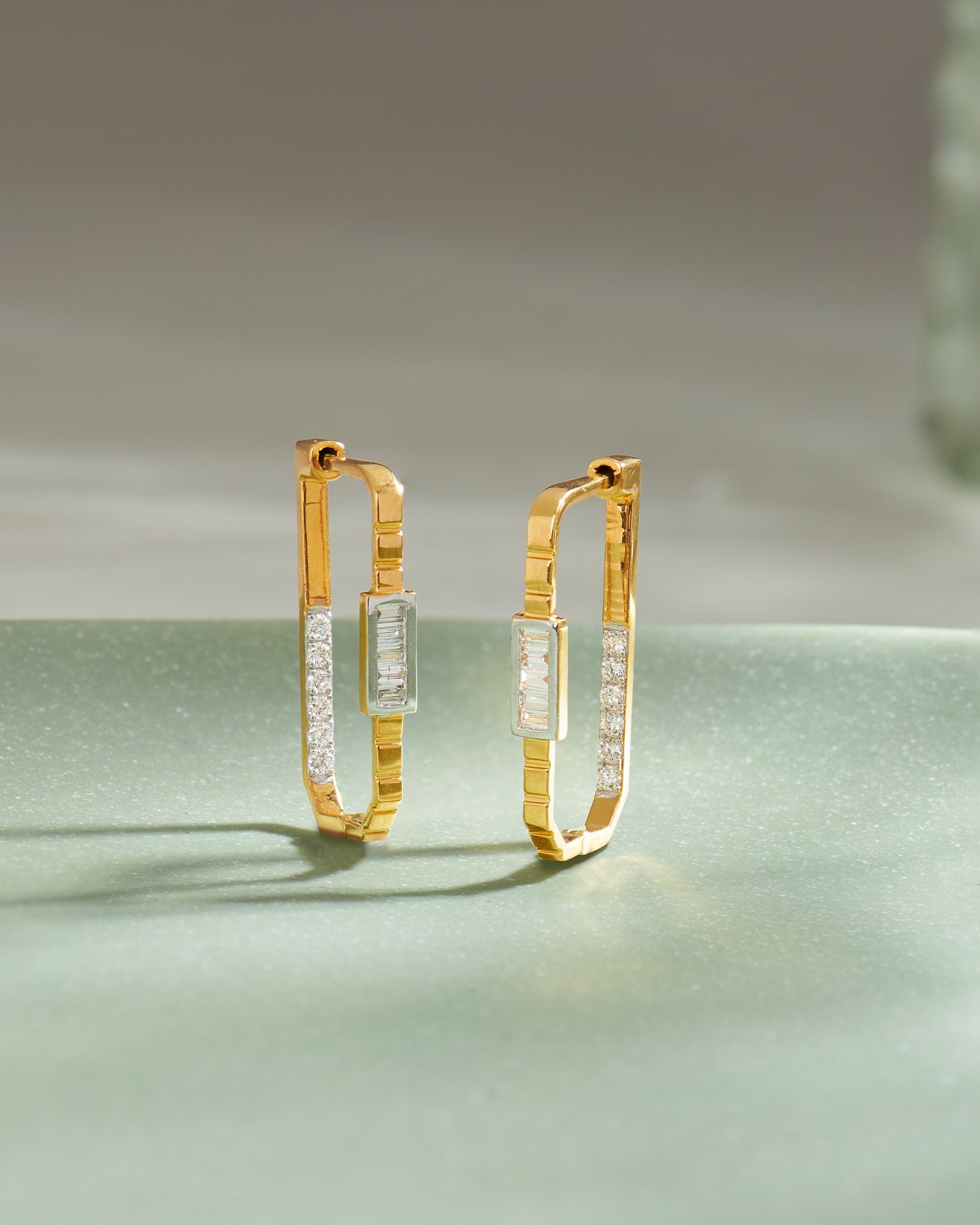Duo Shine Hoops, 14K Solid Gold, 1/2 ct Lab Grown Diamond-9