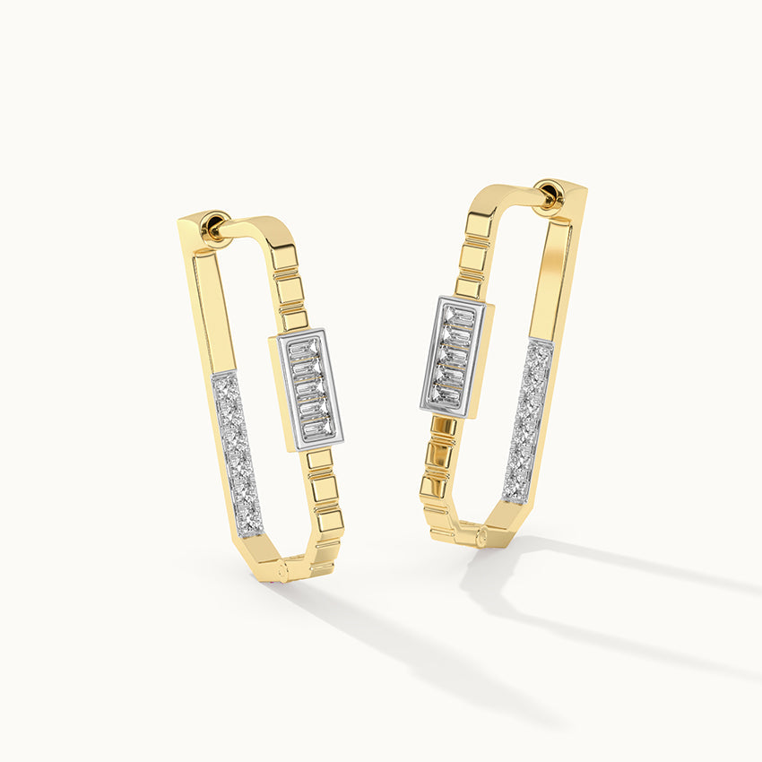 Duo Shine Hoops, 14K Solid Gold, 1/2 ct Lab Grown Diamond-3