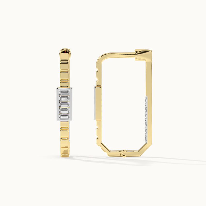Duo Shine Hoops, 14K Gold Vermeil, 1/2 ct Lab Grown Diamond-7