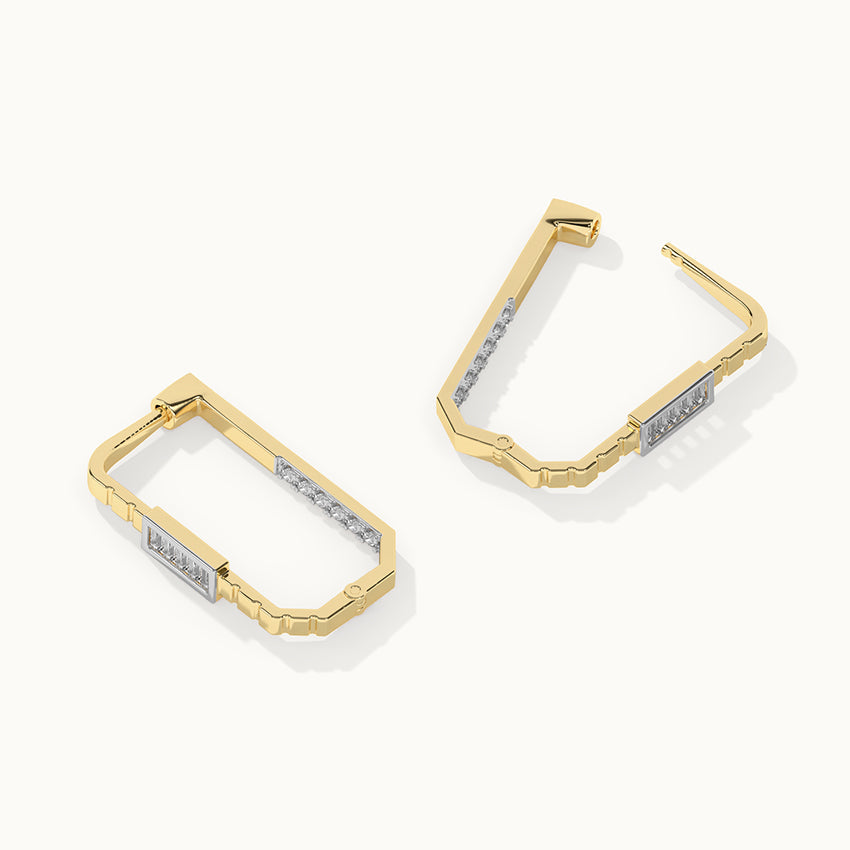 Duo Shine Hoops, 14K Solid Gold, 1/2 ct Lab Grown Diamond-6
