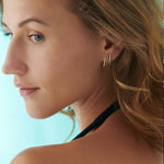 3 Line Diamond Hoops, 10K Solid Gold, 3/8 ct Lab Grown Diamond-4