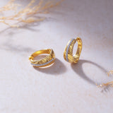 Bold Texture Diamond Hoops, 14K Gold Vermeil, 1/5 ct Lab Grown Diamond-5