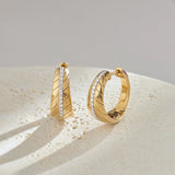 Bold Texture Diamond Hoops