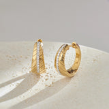Bold Texture Diamond Hoops
