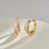 Bold Texture Diamond Hoops