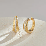Bold Texture Diamond Hoops