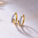 Bold Pave Diamond Hoops, 14K Solid Gold, 3/8 ct Lab Grown Diamond-5