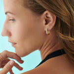 Bold Pave Diamond Hoops, 14K Gold Vermeil, 3/8 ct Lab Grown Diamond-2