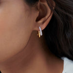 Bold Pave Diamond Hoops, 14K Gold Vermeil, 3/8 ct Lab Grown Diamond-4
