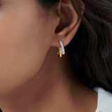 Bold Pave Diamond Hoops, 14K Gold Vermeil, 3/8 ct Lab Grown Diamond-4