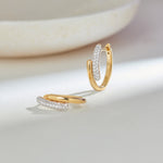 Bold Pave Diamond Hoops, 14K Gold Vermeil, 3/8 ct Lab Grown Diamond-6