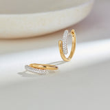 Bold Pave Diamond Hoops, 14K Gold Vermeil, 3/8 ct Lab Grown Diamond-6