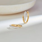 Bold Pave Diamond Hoops, 14K Gold Vermeil, 3/8 ct Lab Grown Diamond-6