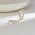 Bold Pave Diamond Hoops, 14K Solid Gold, 3/8 ct Lab Grown Diamond-6