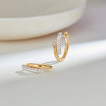 Bold Pave Diamond Hoops, 14K Gold Vermeil, 3/8 ct Lab Grown Diamond-1