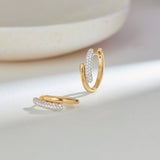 Bold Pave Diamond Hoops, 14K Gold Vermeil, 3/8 ct Lab Grown Diamond-1