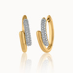 Bold Pave Diamond Hoops, 14K Solid Gold, 3/8 ct Lab Grown Diamond-3