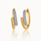 Bold Pave Diamond Hoops, 14K Solid Gold, 3/8 ct Lab Grown Diamond-3