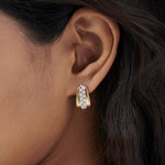 Chunky Diamond Hoops, 14K Solid Gold, 3/4 ct Lab Grown Diamond-4