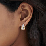 Chunky Diamond Hoops, 14K Solid Gold, 3/4 ct Lab Grown Diamond-4